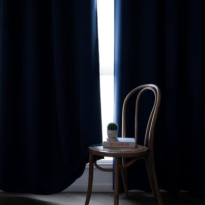 IGEMAEVE Navy Blue Blackout Curtains 84 Inch Length 2 Panels Set, Grommet - Image 6