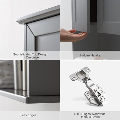 VANIRROR Grey Cabinet Wall Mounted - Image 3