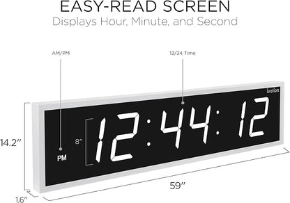 Ivation Huge Oversized 60" Large Digital LED Clock | Big Digital Clock - Image 2