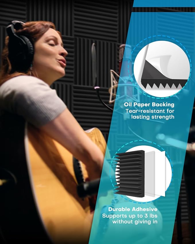 Knightsacoustic 24 Pack Sound Proof Foam Panels - Image 3