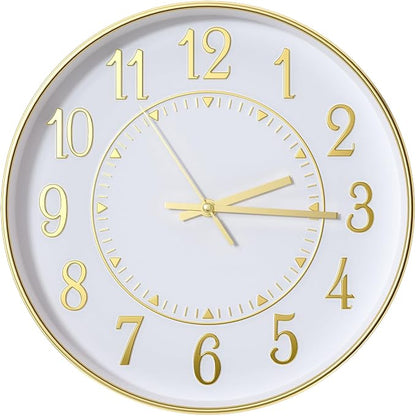 Wall Clock Modern Non-Ticking Battery Operated Silent Wall Clocks Simple Style by BAKBRAND