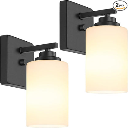 Set of 2 Wall Sconces for Bathroom, Modern Vanity Light Fixtures, Matte Black by WelcometoVerRon