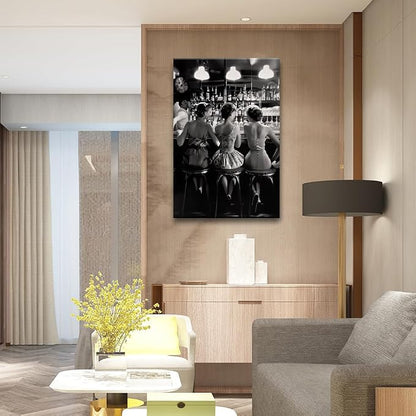 Vintage Black and White Posters Trendy Women Drink Cocktail Wall Art Funky - Image 6