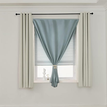 AJAZZ 100% Blackout Self Adhesive Curtains Small Window Short Temporary - Image 7