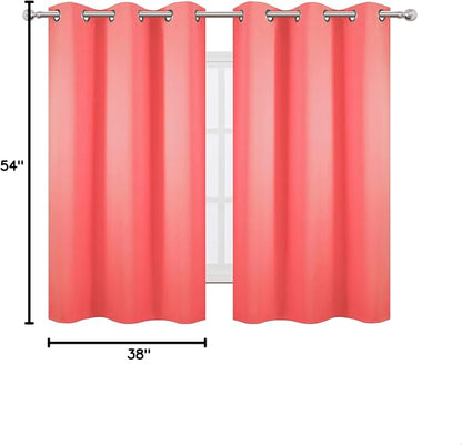 LEMOMO Blackout Curtains 38 x 54 inch/Coral Curtains Set of 2 Panels/Thermal - Image 10
