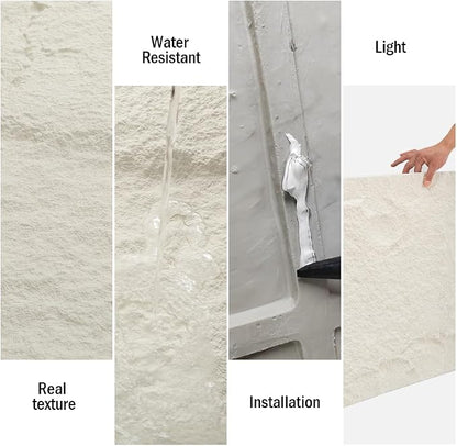 4-Pack 3D PU Stone Wall Panels for Interior Decor Faux Stone Accent Tiles - Image 5