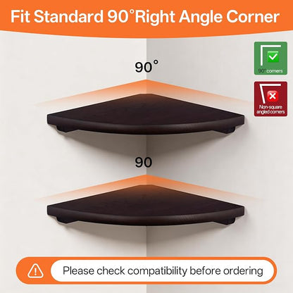 Gieanoo Corner Wall Shelf, 16inch Solid Oak Wood Floating Corner Shelf - Image 3