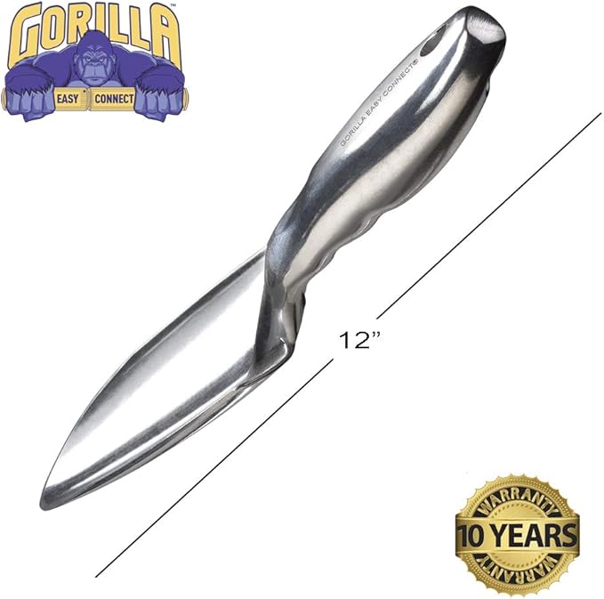 Heavy Duty Garden Tools with Digging Trowel, Transplant Trowel and Cultivator Hand Rake Solid One Piece Cast Aluminum Construction