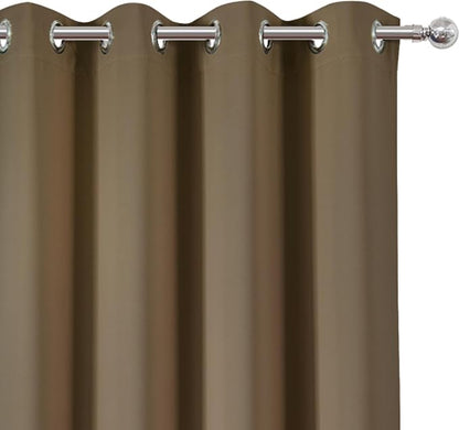 LEMOMO Blackout Curtains 52 x 84 inches Long Brown Curtains Set of 2 Panels - Image 6