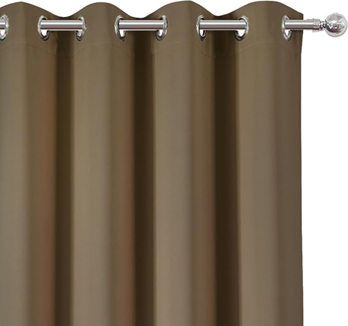 LEMOMO Brown Thermal Blackout Curtains/52 x 54 Inch/Set of 2 Panels Room - Image 6