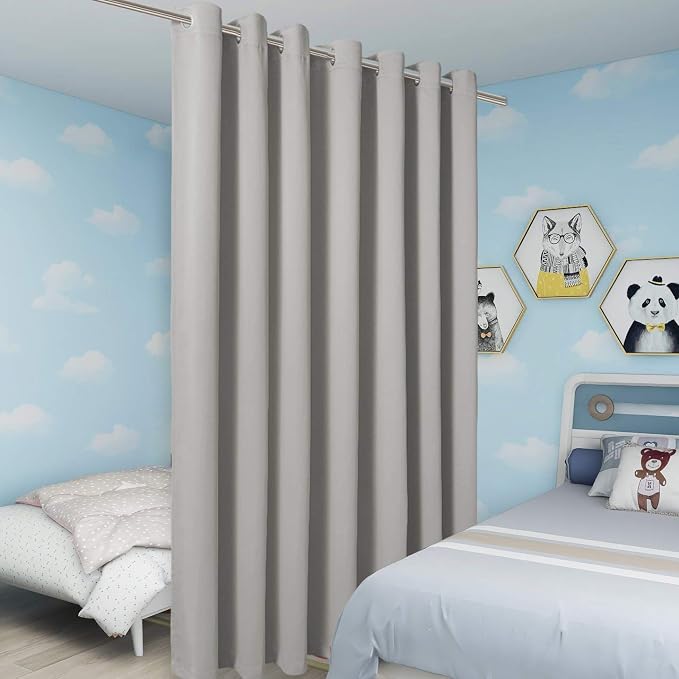 BONZER Room Divider Curtain Total Privacy Wall Extra Wide Grommet Room - Image 5