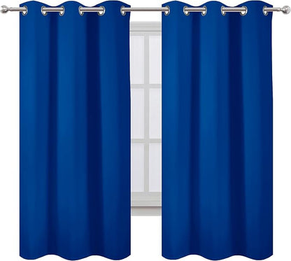 LEMOMO Royal Blue Thermal Blackout Curtains/42 x 72 Inch/Set of 2 Panels Room - Image 2