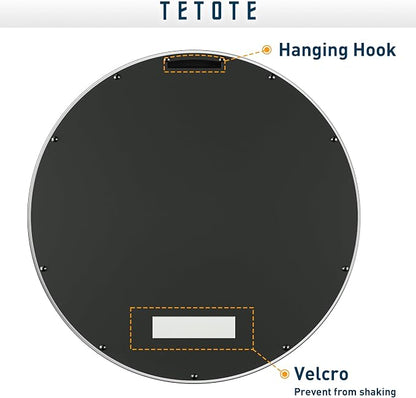 TETOTE Silver Round Mirror for Bathroom, 30 Inch Modern Circle Mirrors - Image 6