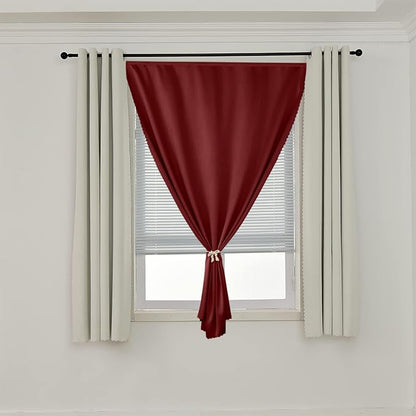 AJAZZ 100% Black Out Curtains Adhesive Blackout Temporary Curtain Rod No - Image 7