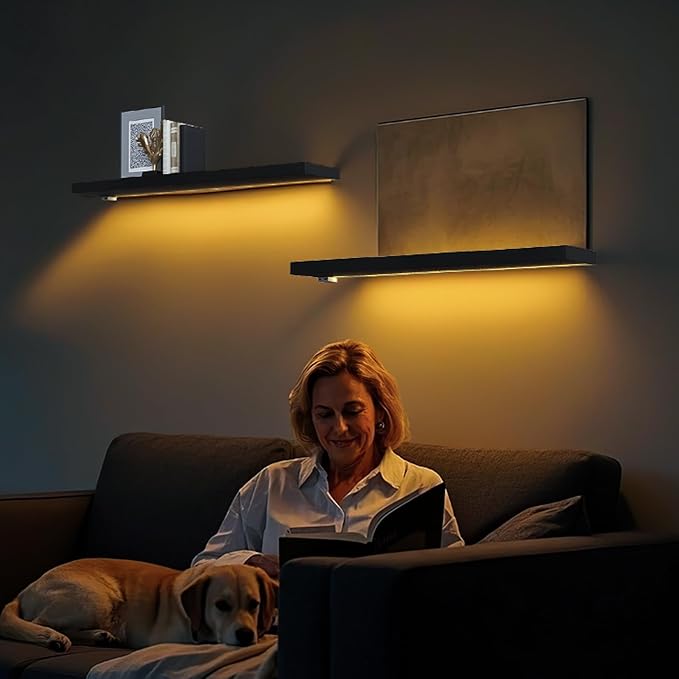 BAMEOS LED Floating Shelves for Wall, Hanging Wall Shelves for Bedroom - Image 3