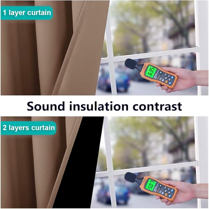 NICETOWN Warm Curtains for Winter, 100% Blackout Curtains Thermal, Noise - Image 2