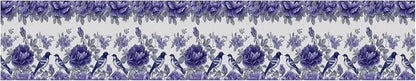 Blue Purple Floral Bird Wallpaper Border 196x4 Inch Peel and Stick Wall Border - Image 2