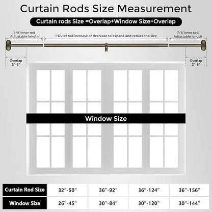 2 Pack Curtain Rods 32-46 Inch, Antique Bronze Wrap Around Blackout Curtain Rods - Image 8
