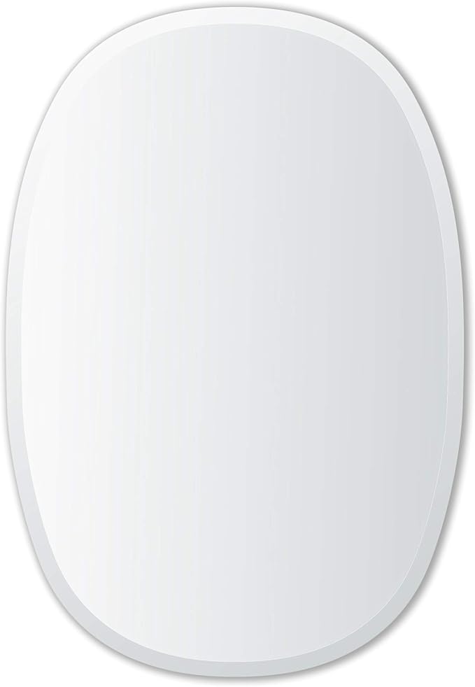 Better Bevel 20" x 30" Frameless Oblong Oval Mirror | 1" Beveled Edge | by Better+Bevel