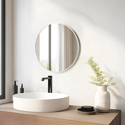 Fabuday Silver Circle Mirror for Wall 22 inch - Image 4