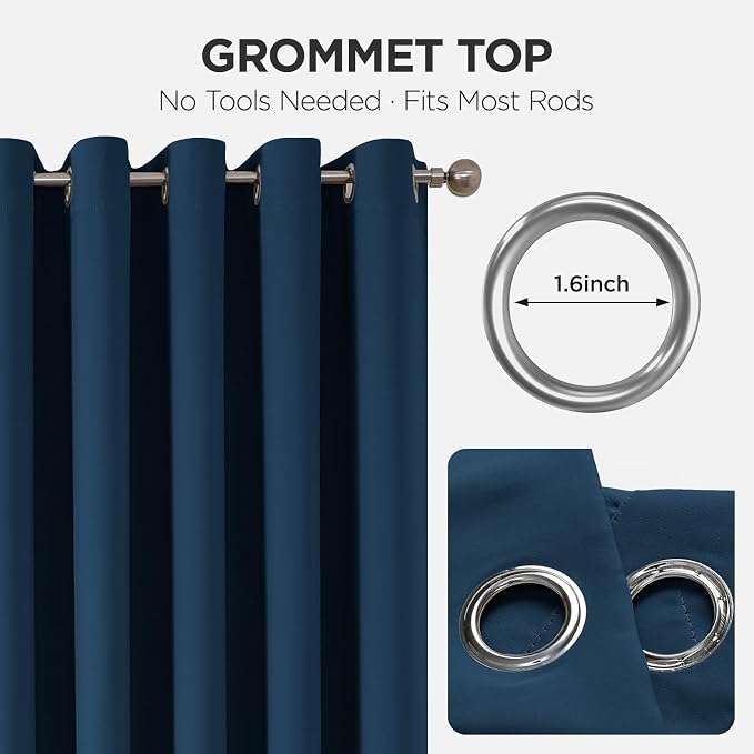 Joydeco Blackout Door Curtain for Doorway Privacy 96 Inches Long, Grommet - Image 9