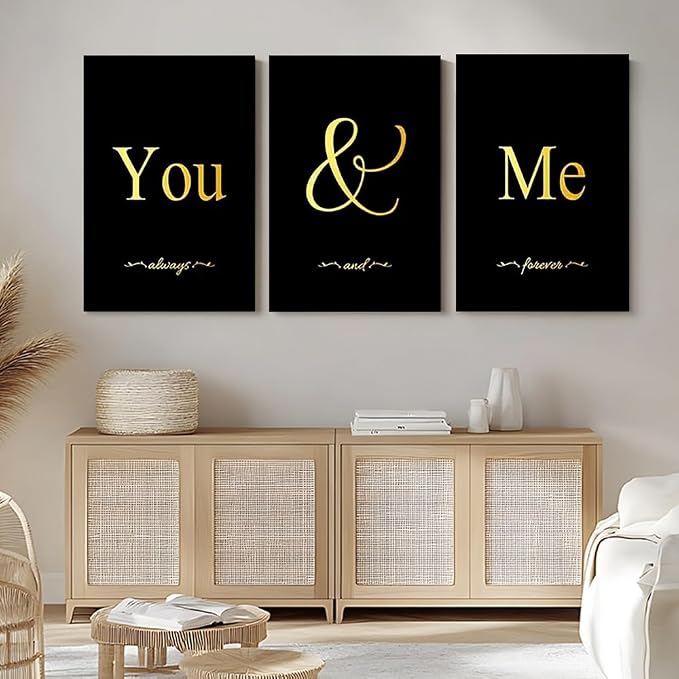 GUBIYU Black and Gold Love Canvas Poster - Image 4