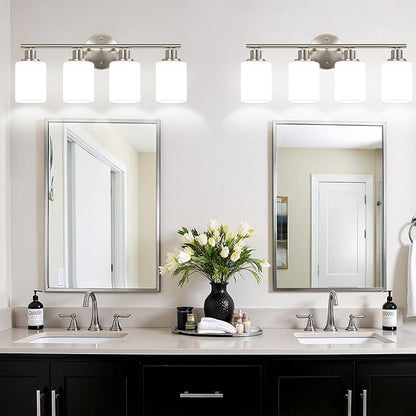 Zarbitta 4-Light Bathroom Light Fixtures, Brushed Nickel Modern Vanity Lights - Image 5