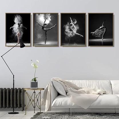 NCYEL Black and white ballet wall art dancer poster beautiful girl bedroom - Image 7