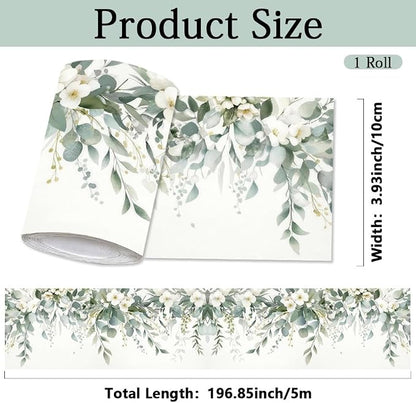 Eucalyptus Peel and Stick Wallpaper Border 196.9 x 3.9 Inch Wall Border Trim - Image 2