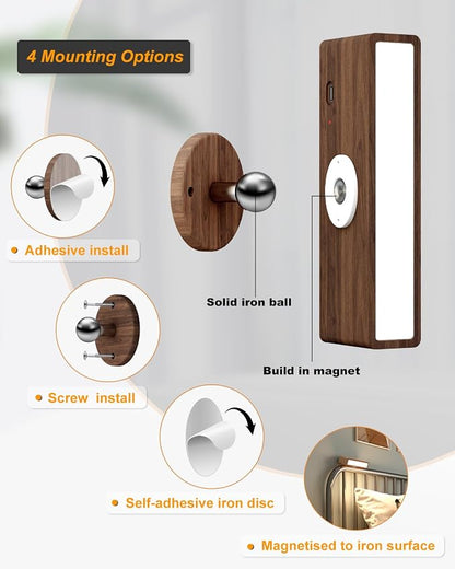 DetarZinLED Wooden Wall Lights Battery Operated - Image 5
