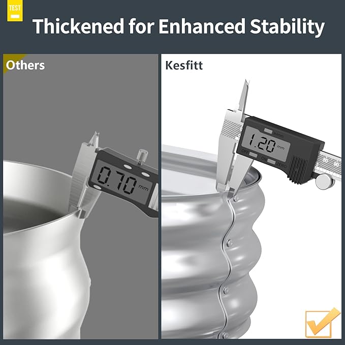 Kesfitt Raised Garden Bed Kit,Outdoor Galvanized Planter Boxes with Safety Edging and Gloves,Large Metal Beds for Gardening Vegetables,Fruits,Flower(6x3x1FT)