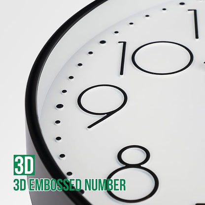 Wall Clock 10 Inch Non-Ticking Silent Modern Simple Style Round Decor Clock - Image 6