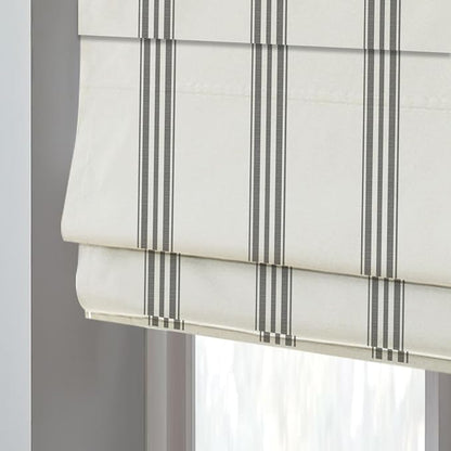 DEJAVU Roman Shade, Classic Grey Stripe Custom Blackout Light Filtering Roman - Image 4