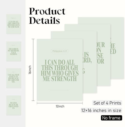 Locomiss Sage Green Christian Wall Art Decor, Modern Bible Verse Prints - Image 2