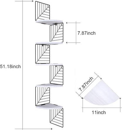 Love-KANKEI Corner Shelf Wall Mount of 5 Tier Rustic Wood Floating Shelves Wall - Image 3