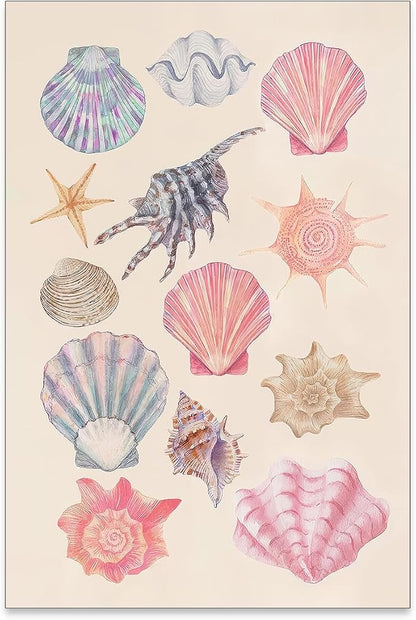 Pink Shell Posters Funky Coastal Cowgirl Wall Art Vintage Beach House by Unknown