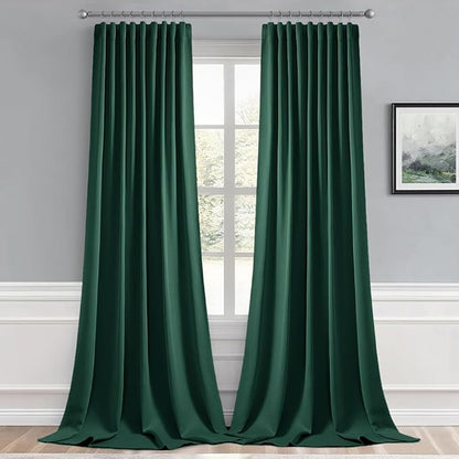 MIULEE Christmas Hunter Green Back Tab Blackout Curtains 108 Inch Long 2 Panels - Image 9