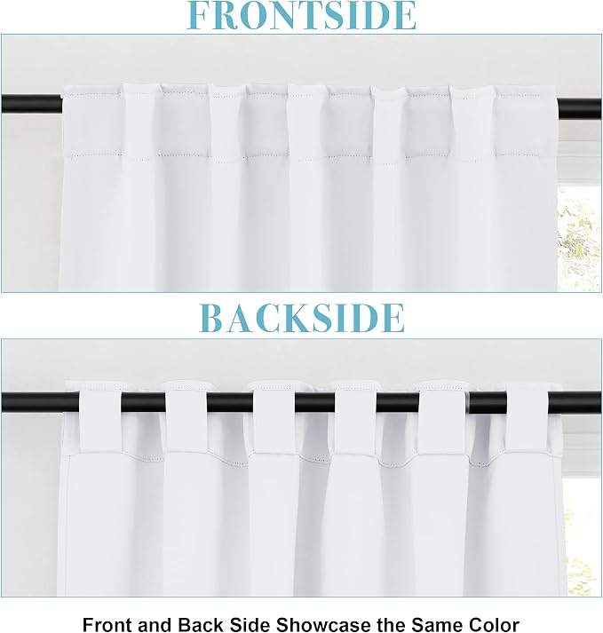 RYB HOME White Curtains for Living Room, Privacy Thermal Insulating Window - Image 6