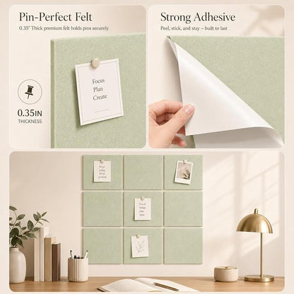 Large Cork Boards for Walls – 48" x 36" Self Adhesive Felt Wall Tiles - Image 3