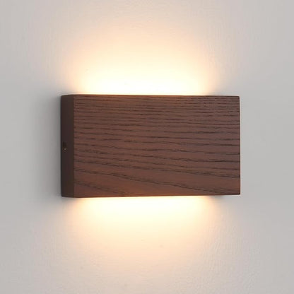 Wood Linear LED Wall Sconce, Dimmable Wall Light, Wood Long Wall Lamp Hallway by QJCMUUYI