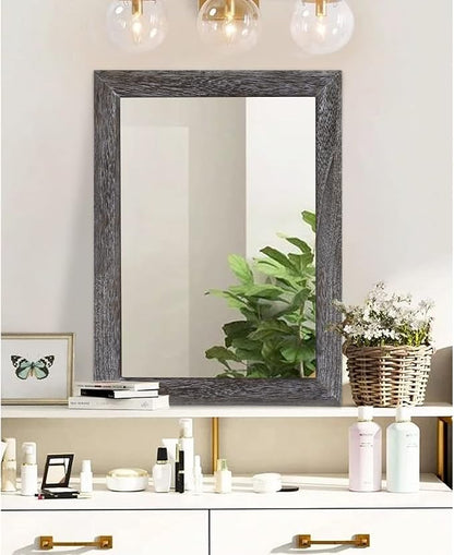 AAZZKANG Wall Mirror with Rectangle Wood Frame Large 26"x18" Rustic Decorative - Image 4