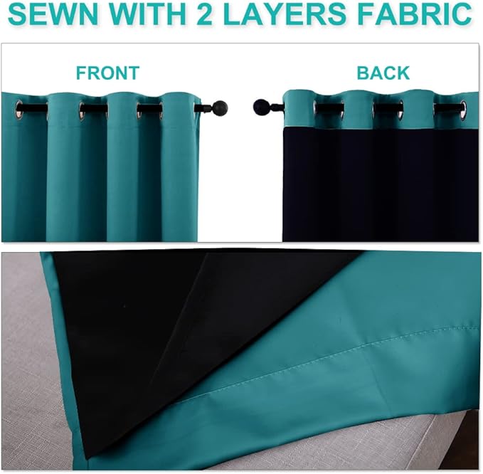 NICETOWN 100% Blackout Window Curtain Panels, Full Light Blocking Drapes - Image 5