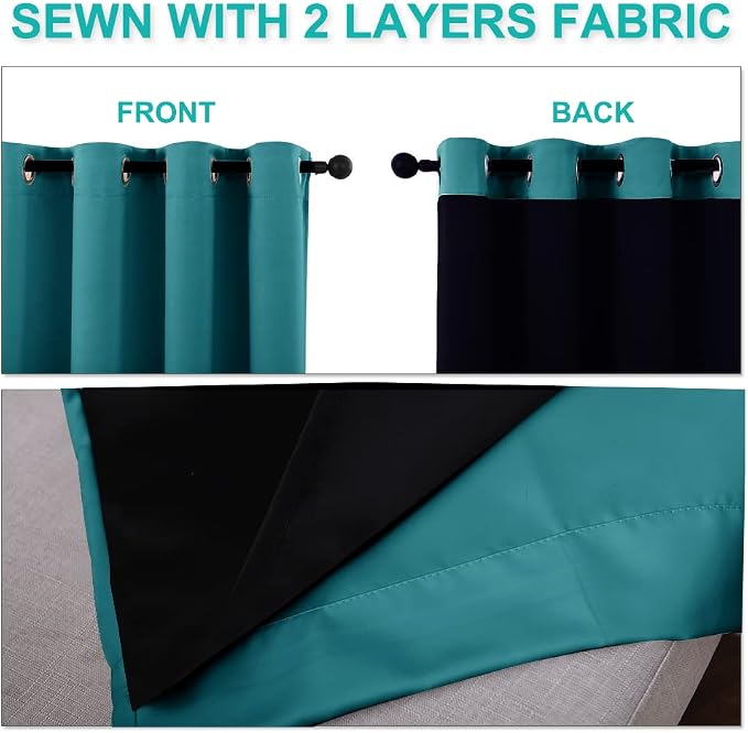 NICETOWN Full Shading Curtains for Windows, Super Heavy-Duty Black Lined - Image 4