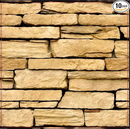 COMSTICKC Peel and Stick Faux Stone Wall Sticker Wall Panels, Not Real Stone by COMSTICKCDECOR