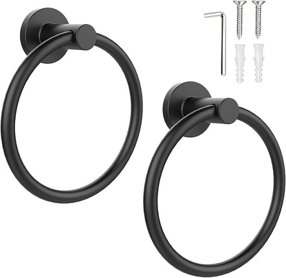 SetSail Towel Holder for Bathroom Wall Matte Black Towel Ring Stainless Steel by SetSail