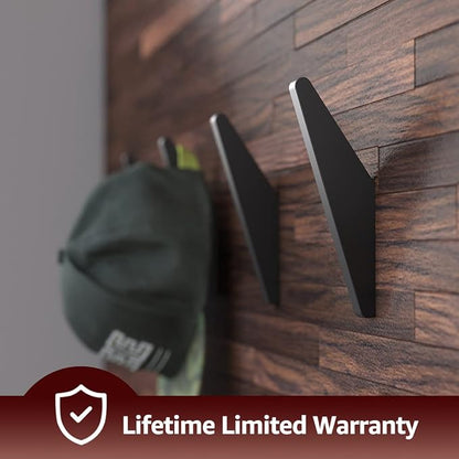 COCOYA 4Pack Metal Wall Hooks, Minimalist Coat Hooks Matte Black Simple Modern - Image 4