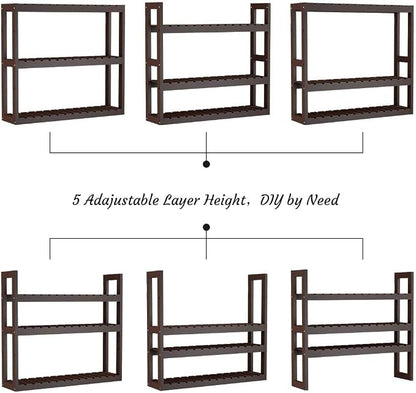 Domax Bamboo Bathroom Shelf 3-Tier Wall Mount Storage Rack Multifunctional - Image 5
