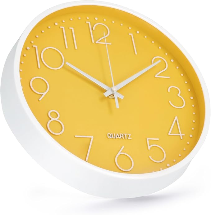 Wall Clock 10 Inch Non-Ticking Silent Modern Simple Style Round Decor Clock - Image 2