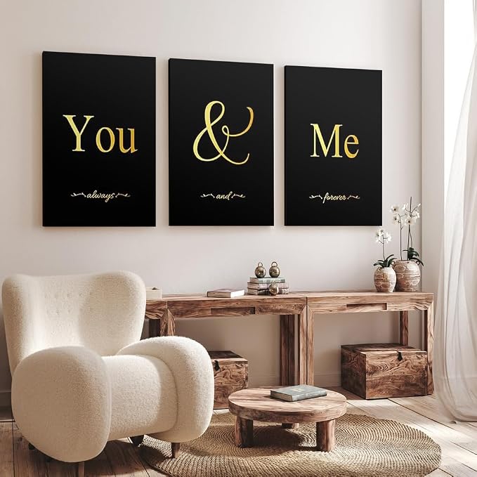 GUBIYU Black and Gold Love Canvas Poster - Image 3
