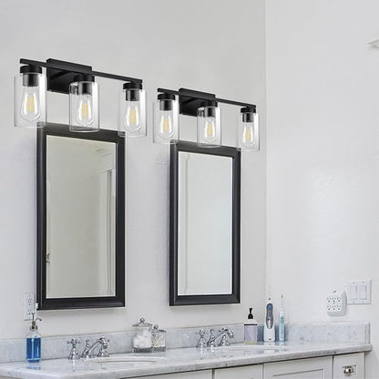 3-Light Bathroom Vanity Light, Modern Black Wall Lights - Image 8